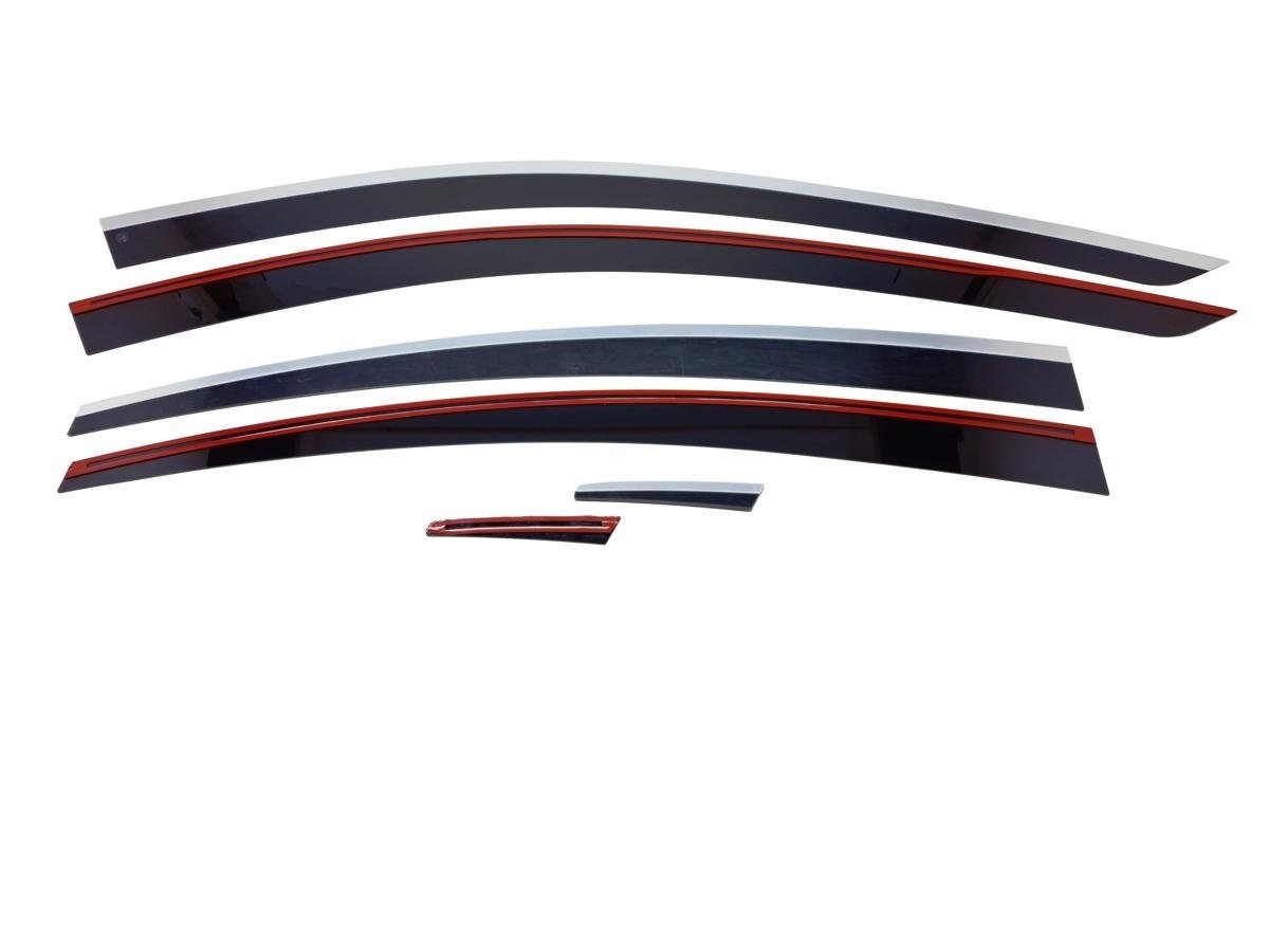 Дефлекторы окон 2D с хром накладками 6 шт. для Mazda 6 III (GJ) Рестайлинг 2