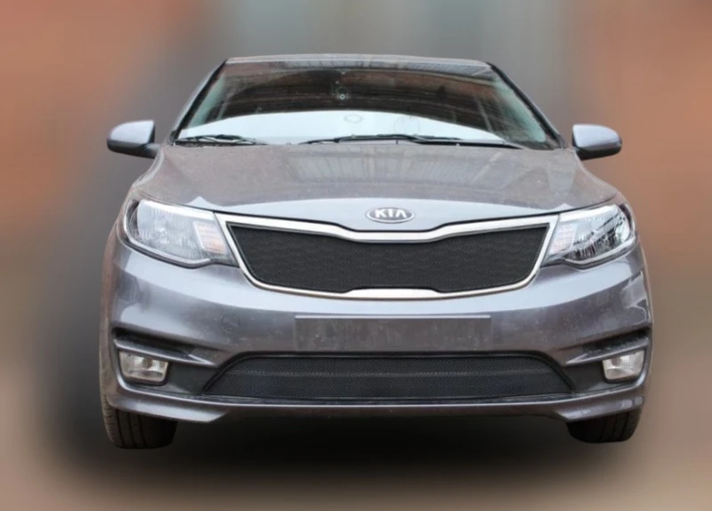Комплект сеток black верх (Комфорт, Люкс, Престиж) и низ седан для Kia Rio III Рестайлинг Черный Стрелка 11 KRIO15.bot.black-KRIO15.top1.black