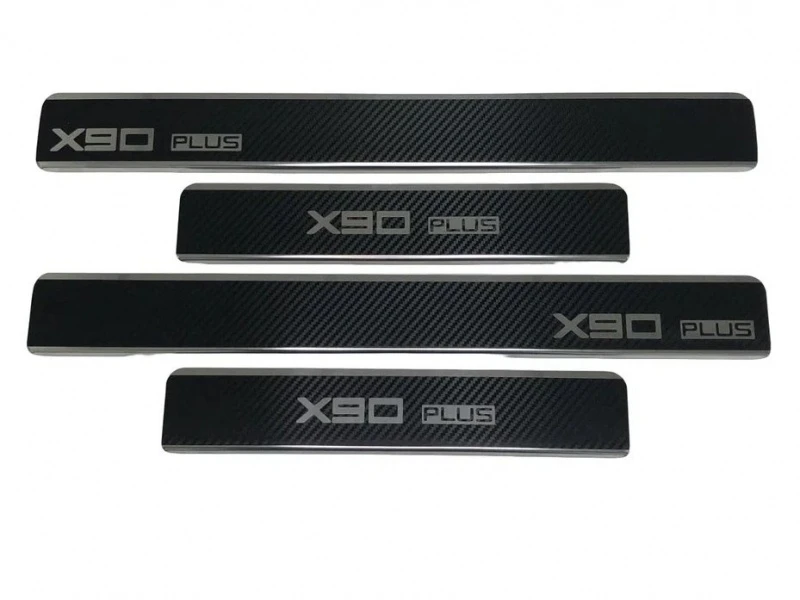 Накладки на пороги нержавеющая сталь под карбон 4шт. для Jetour X90 PLUS  INOX INOX.JETO.X90P.2023.CARBON