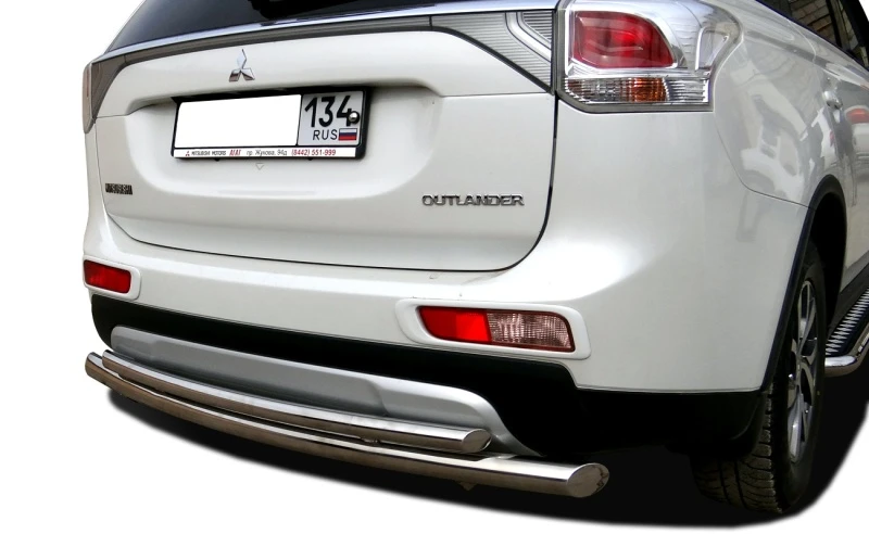Защита заднего бампера двойная d60/42 мм для Mitsubishi Outlander III Рестайлинг  Юко MSO.14.16