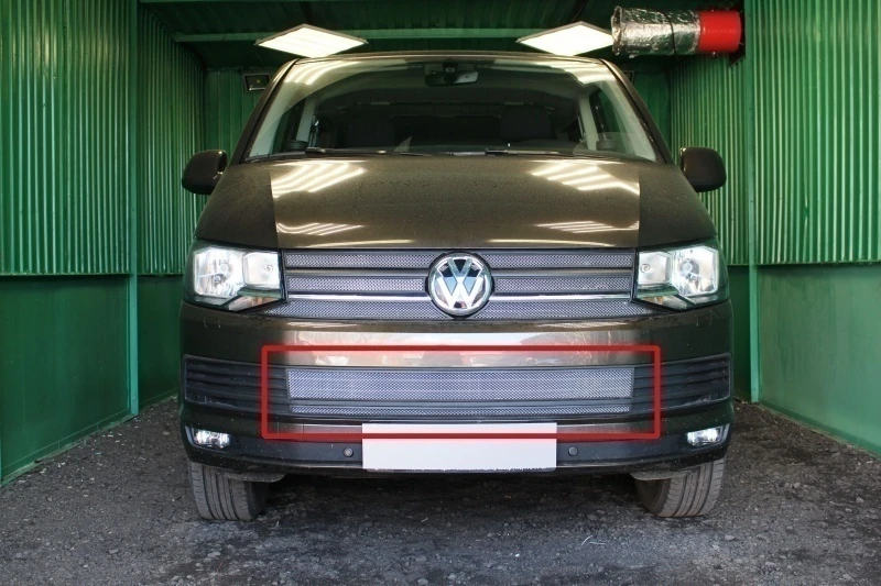 Защитная сетка радиатора низ 2 части для Volkswagen Multivan T6 Хром Стрелка 11 WVT6.bot.chrome