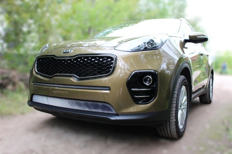 Комплект сеток chrome низ и центр для Kia Sportage IV Хром Стрелка 11 KSPO16.bot.chrome-KSPO16.mid.chrome