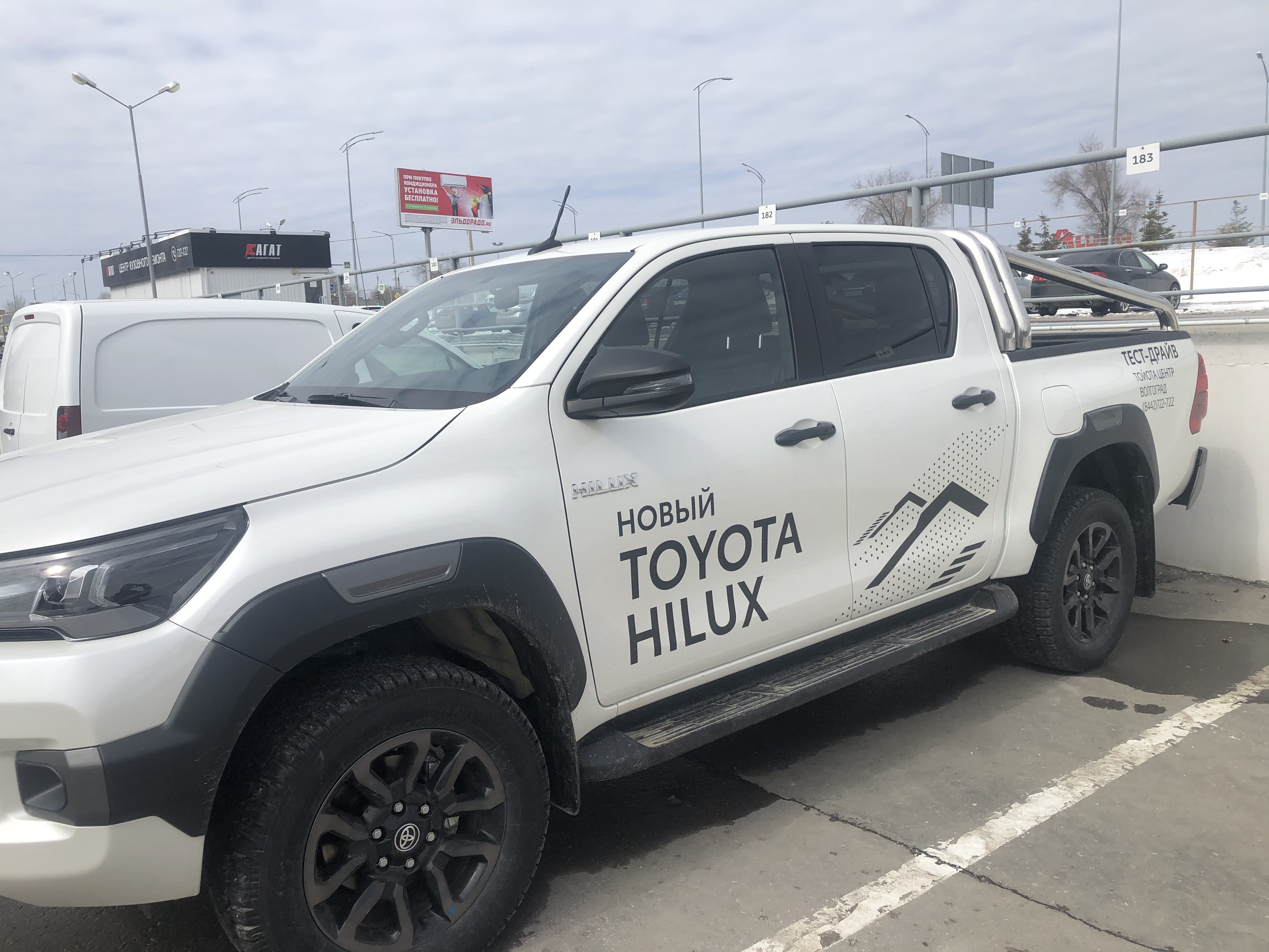 Защитная дуга двойная d76/76 мм для Toyota Hilux VIII Рестайлинг
