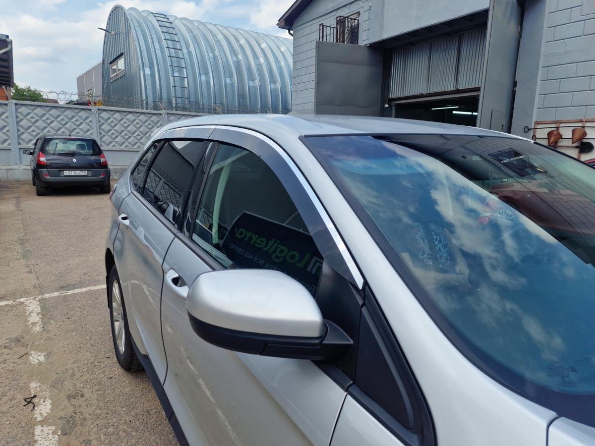 Дефлекторы окон 2D с хром накладками 6 шт. для Ford Edge II Рестайлинг