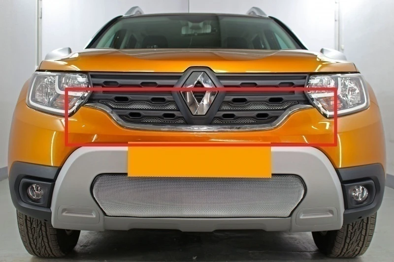 Защитная сетка радиатора верх 4 части для Renault Duster II Хром Стрелка 11 RDUS21.top.chrome