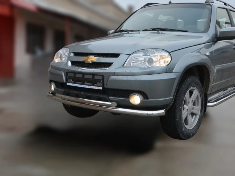 Защита переднего бампера двойная d53/42 мм для Chevrolet Niva I Рестайлинг  Юко CVNV.10.02-1