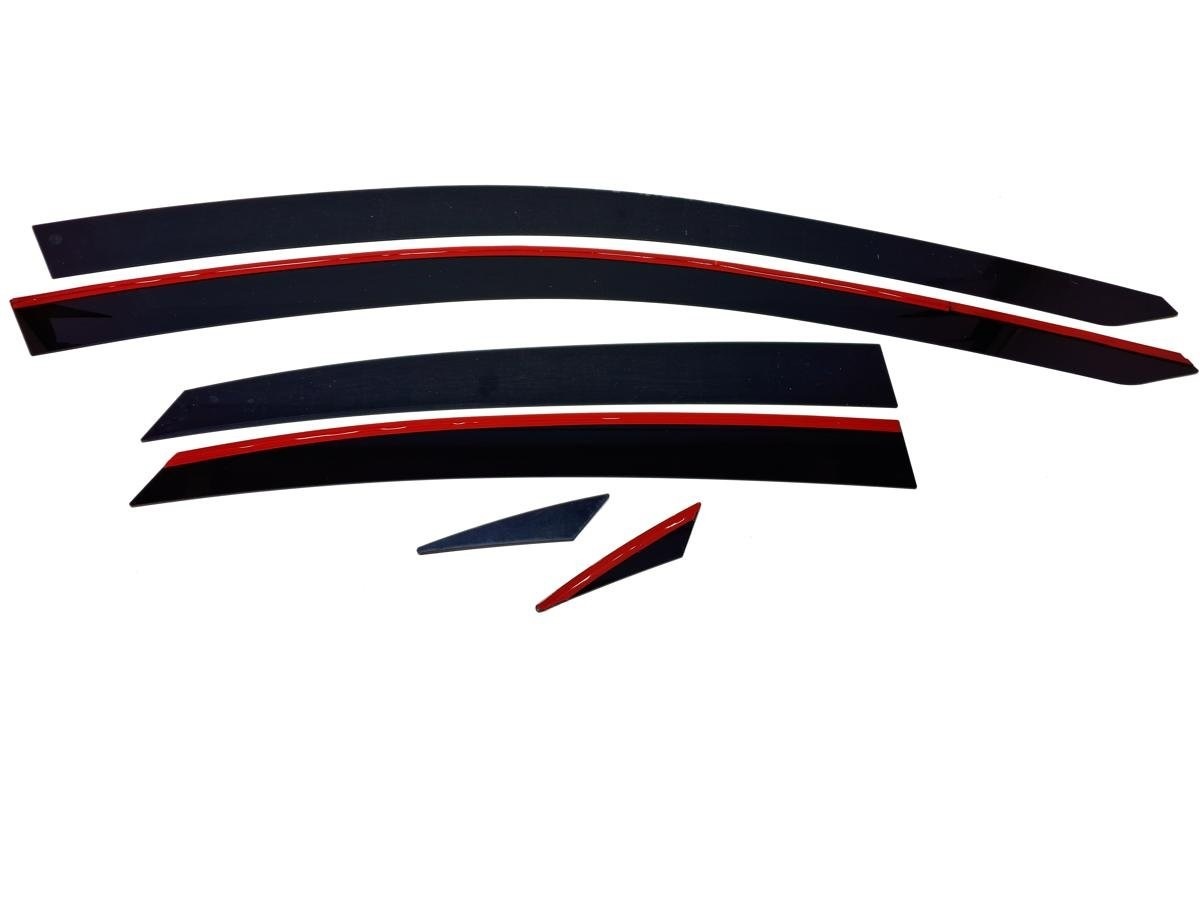 Дефлекторы окон 2D с хром накладками 6 шт. для Volkswagen Polo V Рестайлинг