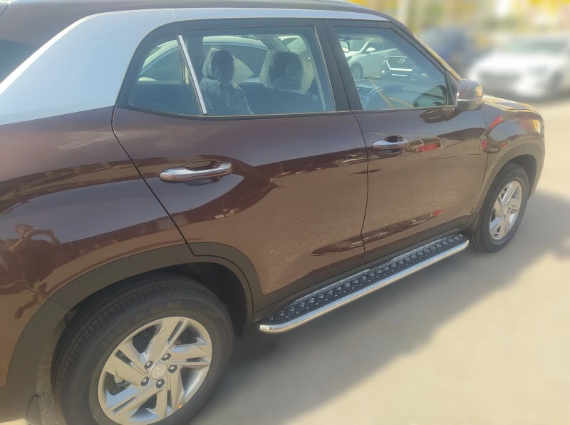 Пороги с накладным листом d53 мм для Hyundai Creta II  Юко HYC.21.41