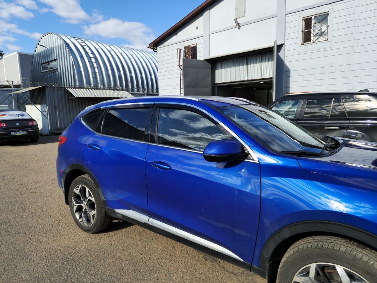 Дефлекторы окон с хром накладками 2D 6 шт для Haval F7 I