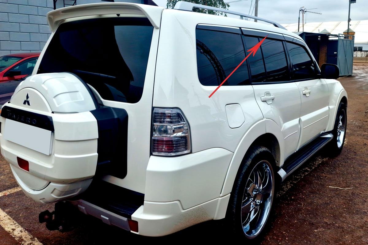 Дефлекторы окон 2D с хром накладками 6 шт. для Mitsubishi Pajero IV Рестайлинг 2