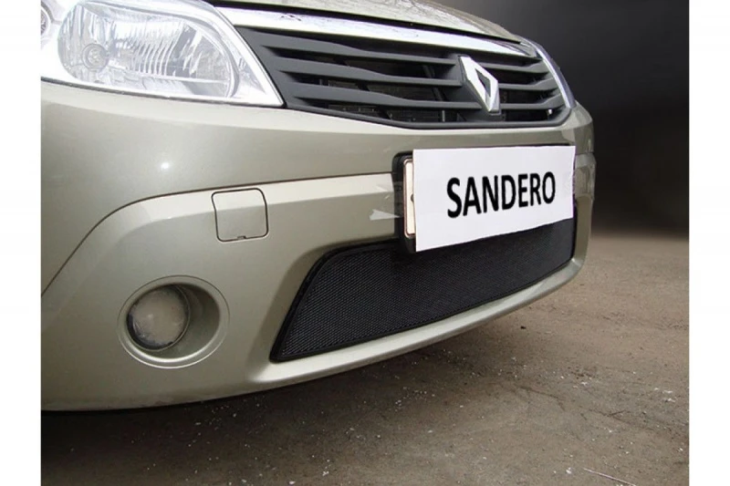 Защитная сетка радиатора для Renault Sandero I Черный Стрелка 11 RSAN.black