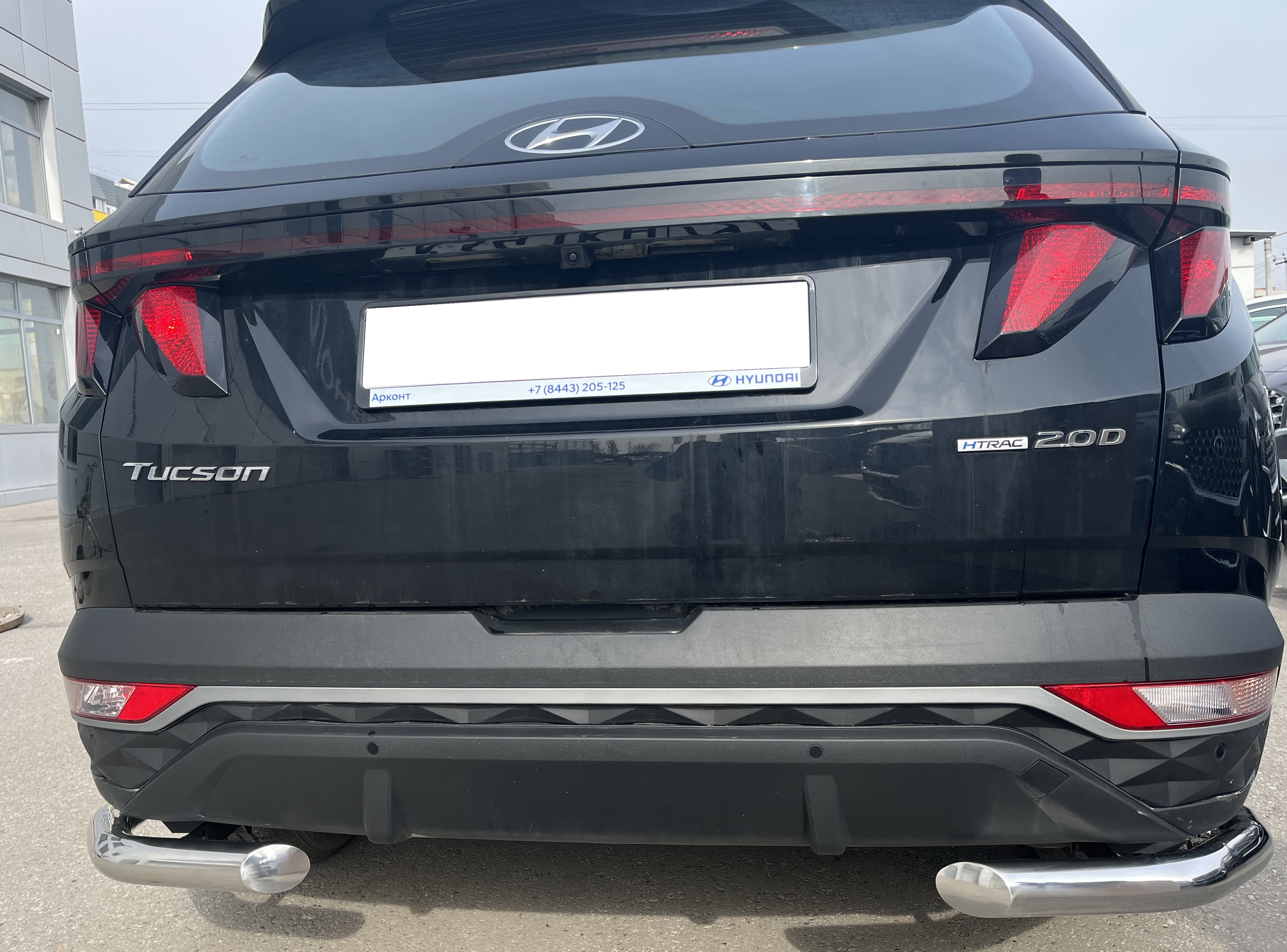 Защита заднего бампера угловая d60 мм для Hyundai Tucson IV
