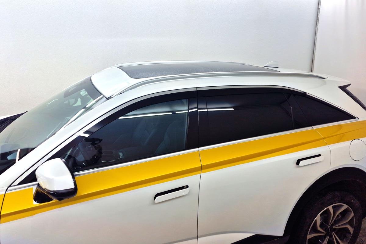 Дефлекторы окон 2D с хром накладками 6 шт. для Haval F7 II