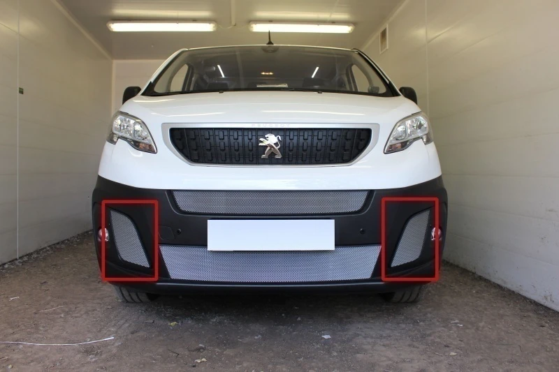 Защитная сетка радиатора боковые 2 части для Peugeot Expert III Хром Стрелка 11 PEUEX18.cor.chrome
