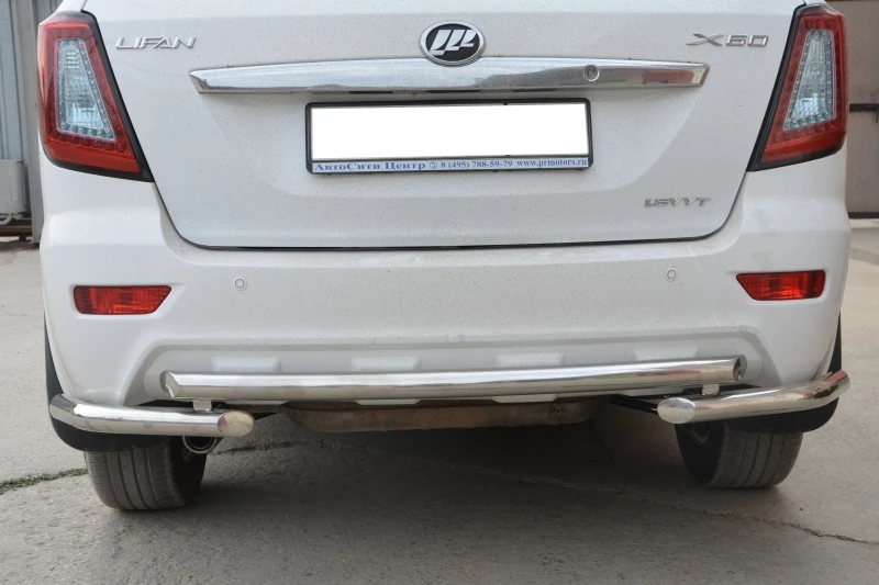 Защита заднего бампера угловая большая d53 мм для Lifan X60 I  Юко LFX60.11.18