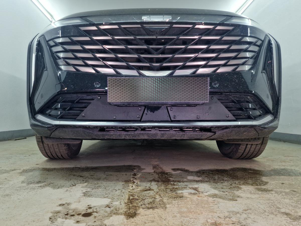 Зимняя заглушка радиатора к съемной сетке низ (2 части) для Geely Atlas II