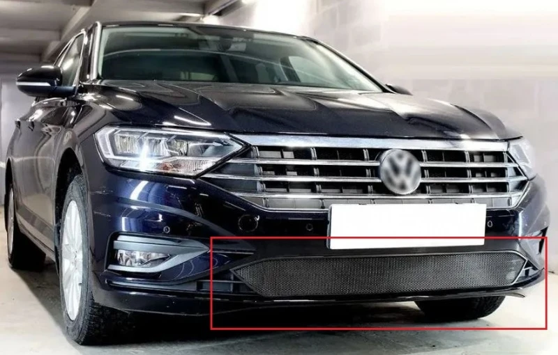 Защитная сетка радиатора для Volkswagen Jetta VII Черный Стрелка 11 VWJ20.black