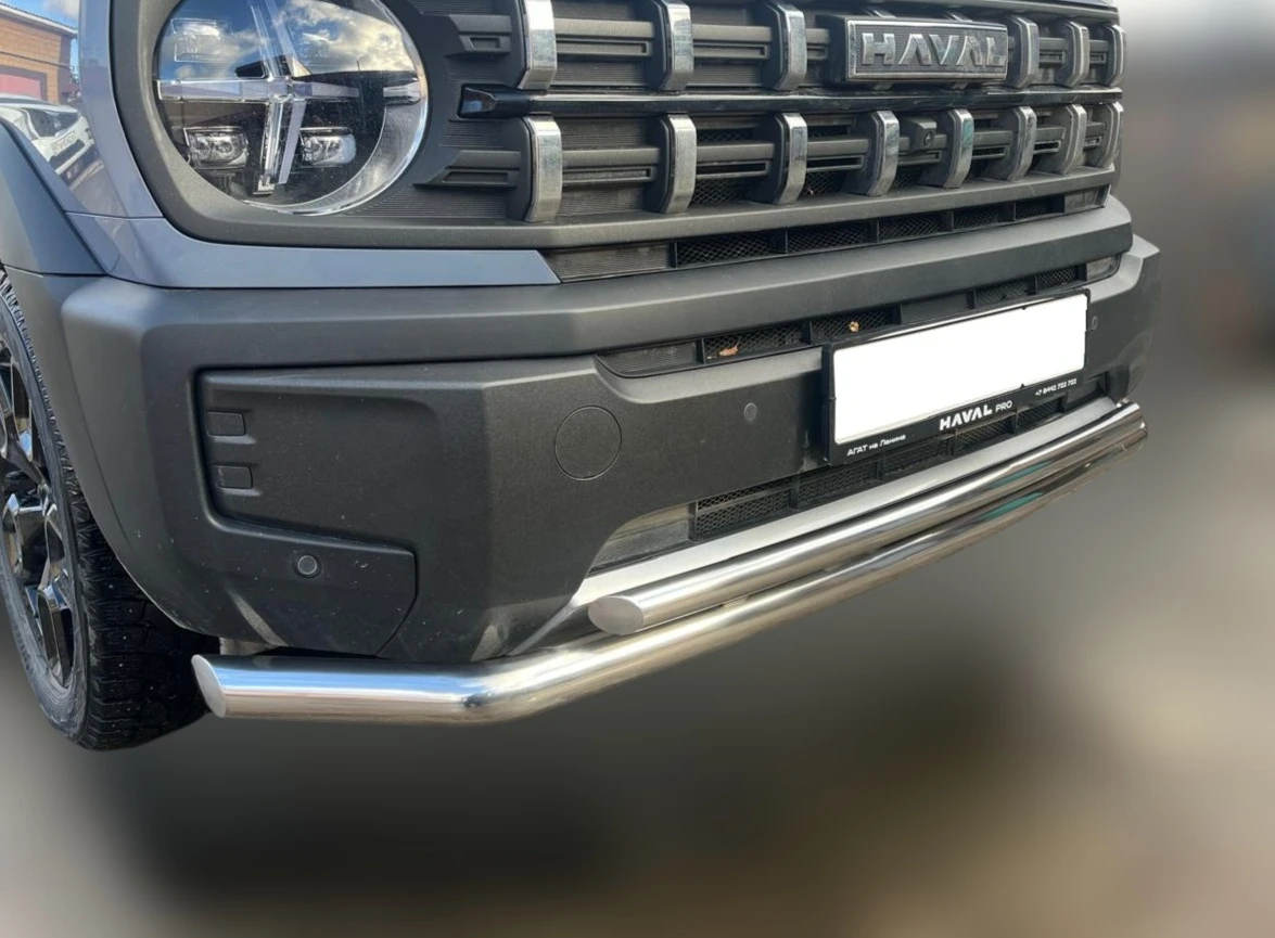Защита переднего бампера двойная d60/42 мм для Haval H3 I  Юко HVH3.24.03