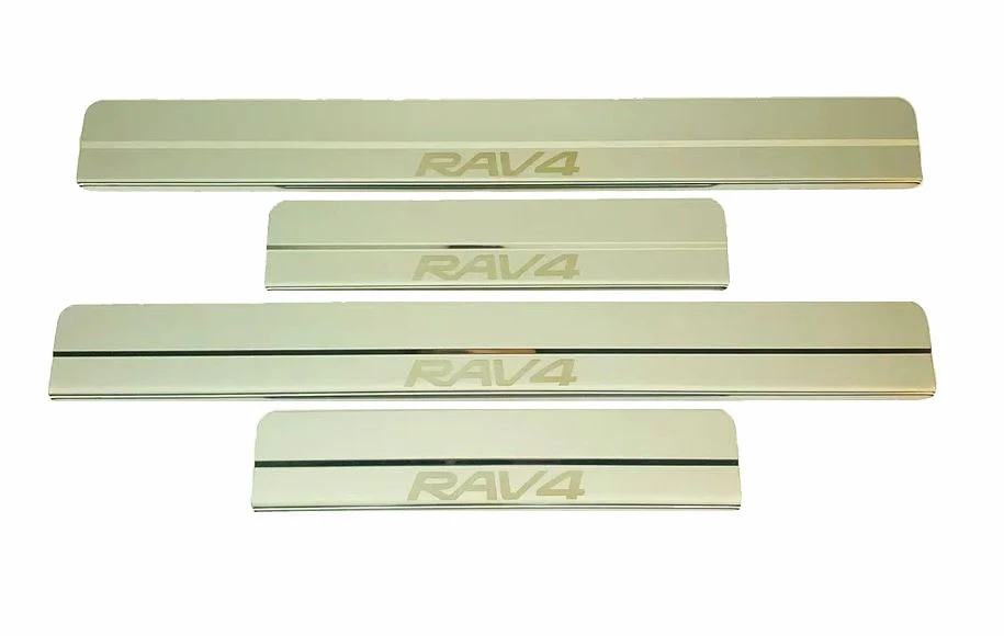 Накладки на пороги из нержавеющей стали 4шт. для Toyota RAV4 IV (XA40)