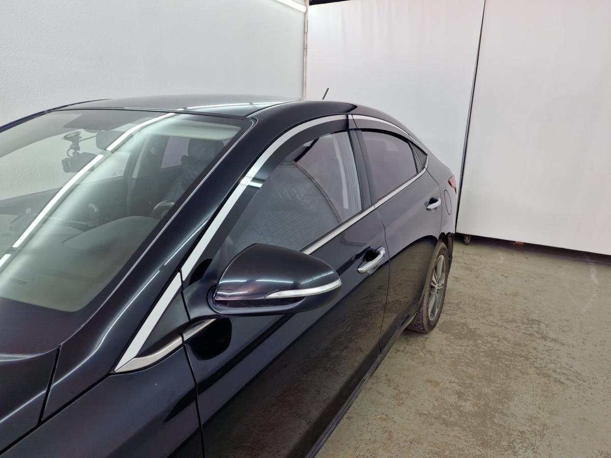 Дефлекторы окон с хром накладками 2D 10 шт для Hyundai Solaris II Рестайлинг