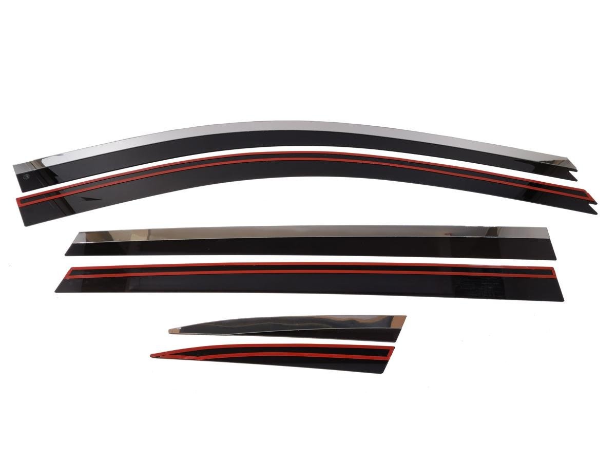 Дефлекторы окон с хром накладками 2D 6 шт для Renault Koleos II Рестайлинг (рынок Европы)