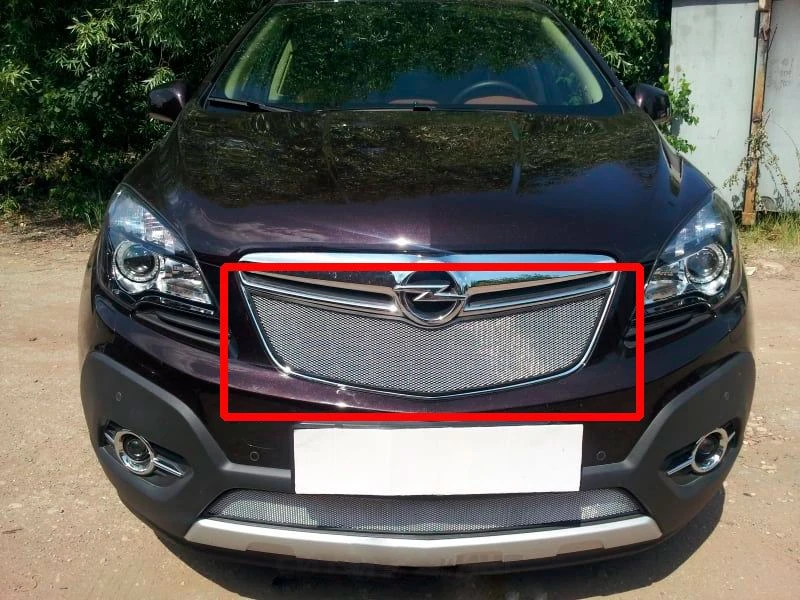 Защитная сетка радиатора верх для Opel Mokka I Хром Стрелка 11 OPMOK.top.chrome