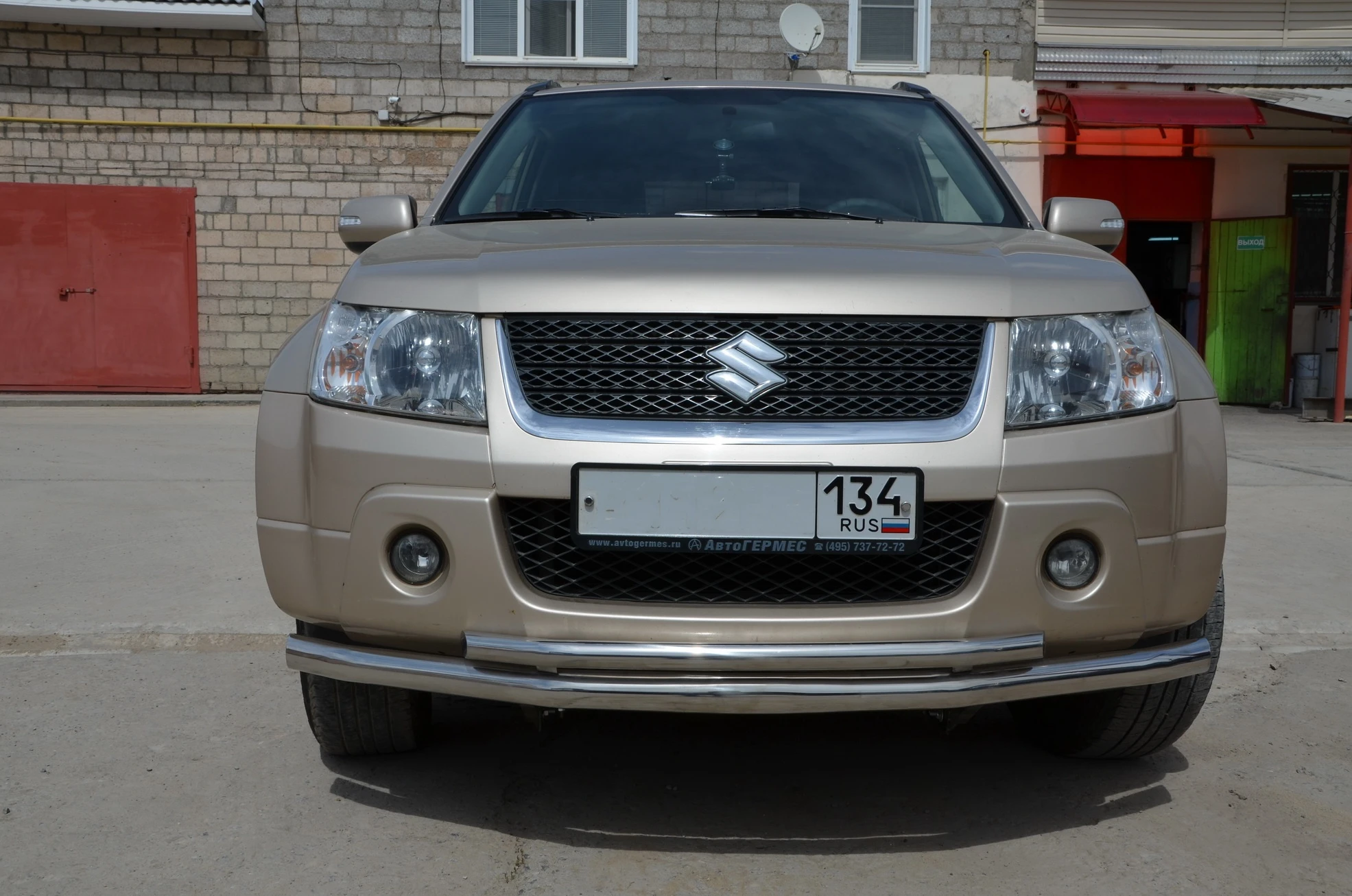 Защита переднего бампера двойная d60/42 мм для Suzuki Grand Vitara III Рестайлинг  Юко SGV.05.04