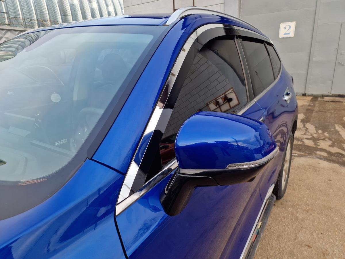 Дефлекторы окон 2D с хром накладками 6 шт. для Haval H6 II