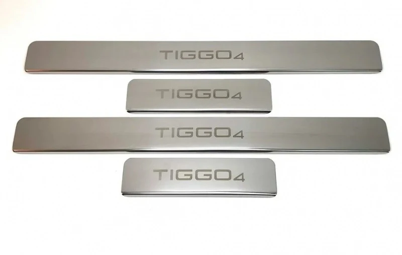 Накладки на пороги из нержавеющей стали 4шт. для Chery Tiggo 4 I Рестайлинг  INOX INOX.CHER.TIG4.2017.ST