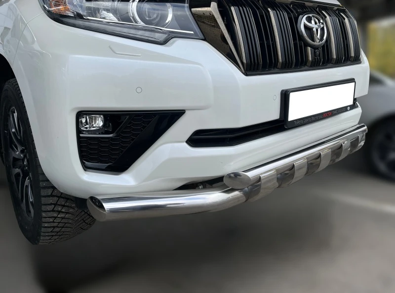 Защита переднего бампера двойная с перемычками d76/60 мм для Toyota Land Cruiser Prado 150 Series Рестайлинг 2  Юко TLCP150.17.75