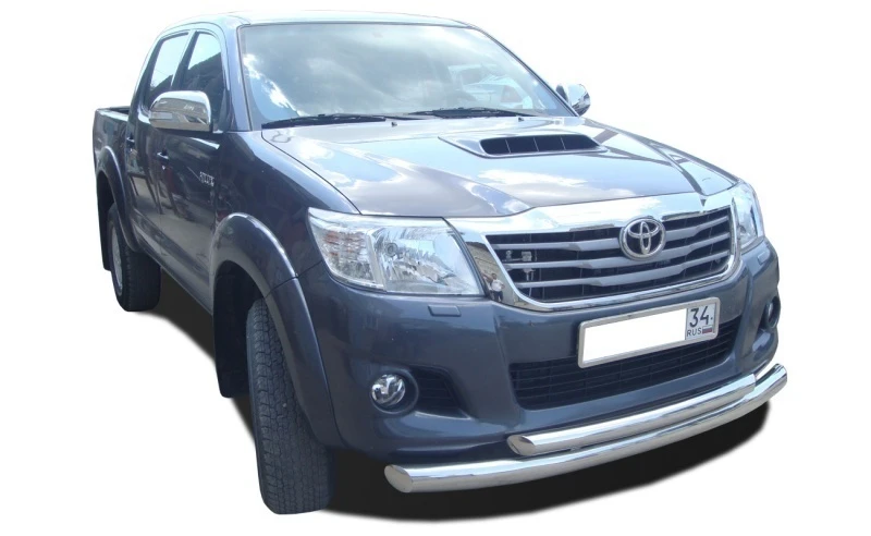 Защита переднего бампера двойная d76/60 мм для Toyota Hilux VII Рестайлинг  Юко THL.11.03