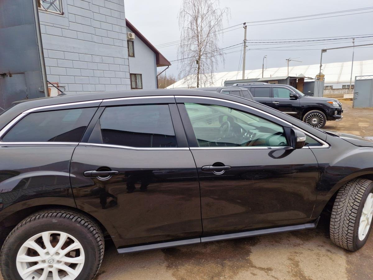 Дефлекторы окон 2D с хром накладками 6 шт. для Mazda CX-7 I Рестайлинг