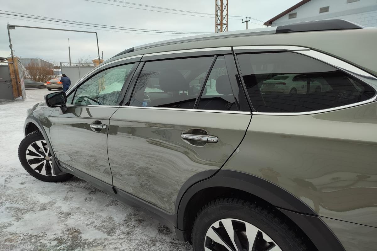 Дефлекторы окон с хром накладками 2D 6 шт для Subaru Outback V Рестайлинг