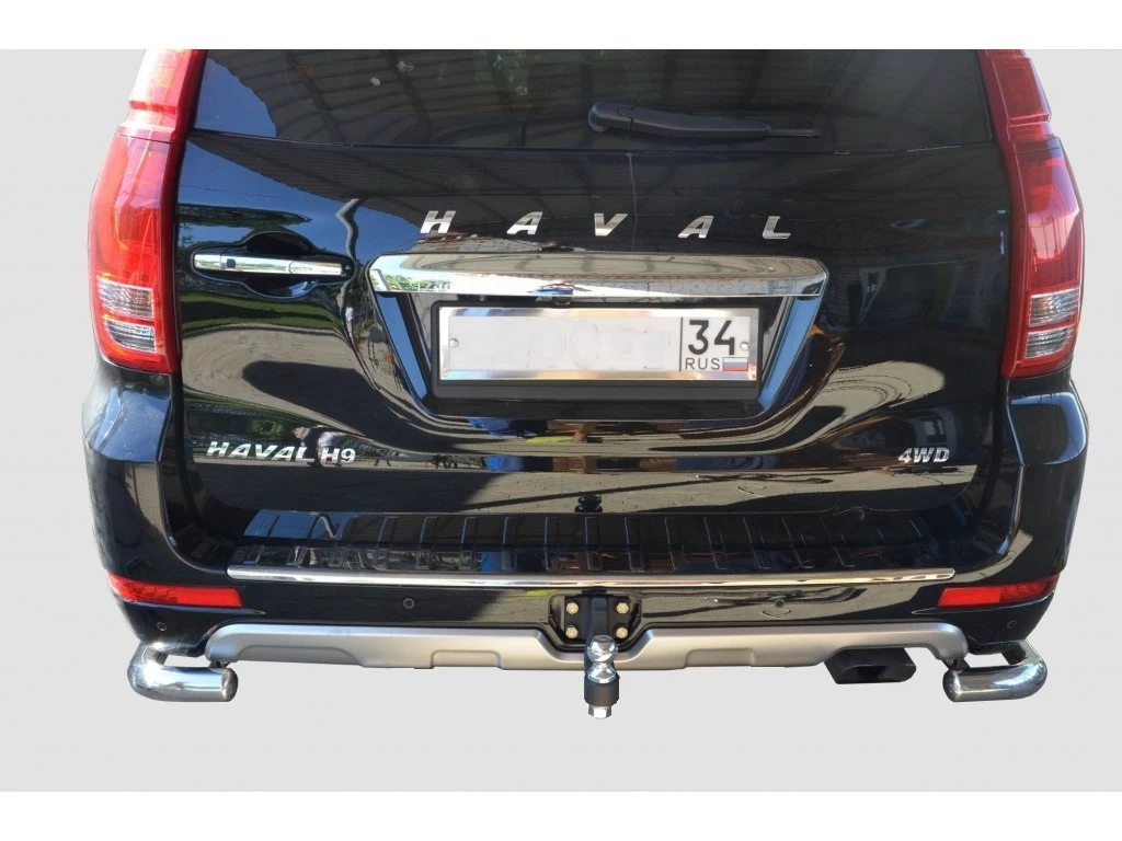 Защита заднего бампера угловая d60 мм для Haval H9 I  Юко GWH9.17.17