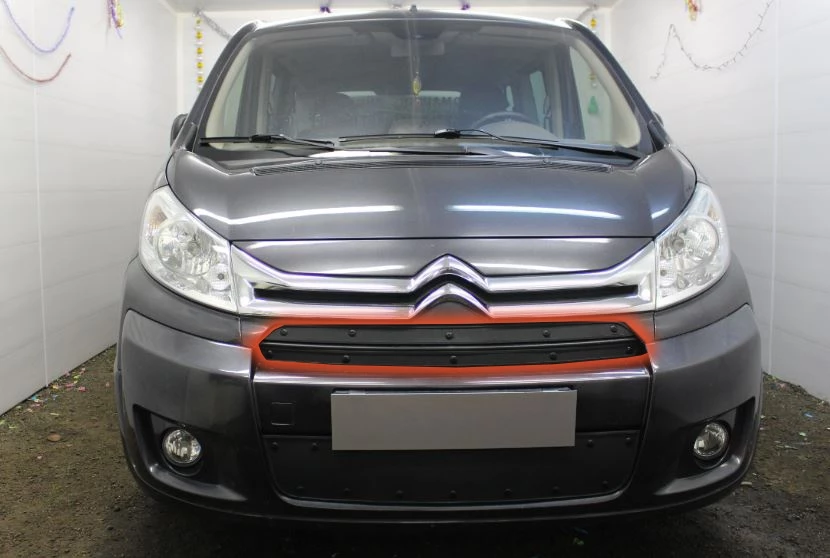 Зимняя заглушка радиатора к съемной сетке верх (2 части) для Citroen Jumpy II Рестайлинг