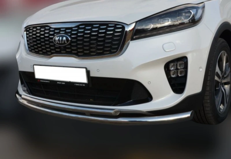 Защита переднего бампера двойная d60/42 мм для Kia Sorento III Prime  Юко KSR.15.03
