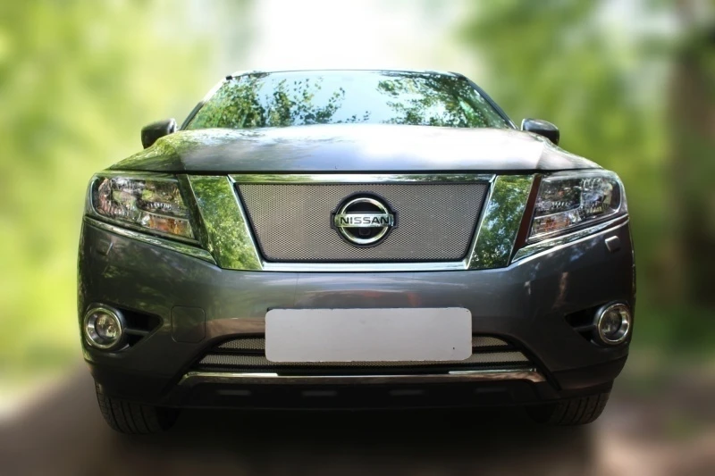 Комплект сеток chrome верх и низ 2 части для Nissan Pathfinder IV Хром Стрелка 11 NPATF14.top.chrome-NPATF14.bot.chrome