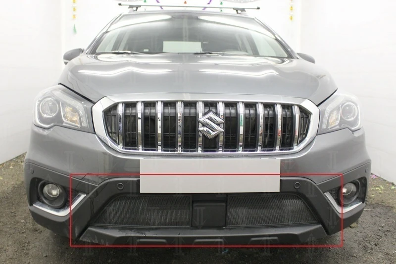 Защитная сетка радиатора для Suzuki SX4 II (S-Cross) Черный Стрелка 11 SZSX4.13.black