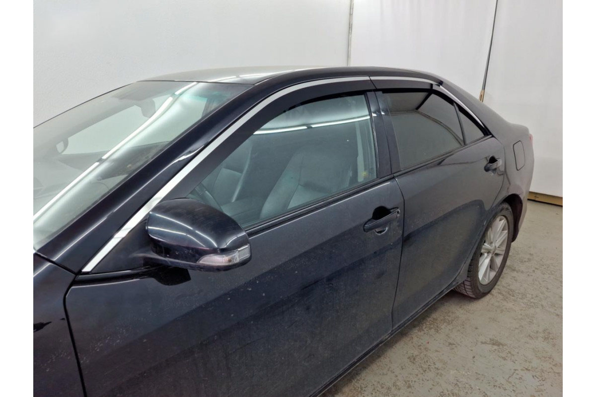 Дефлекторы окон с хром накладками 2D 8 шт для Toyota Camry VII (XV50) Рестайлинг
