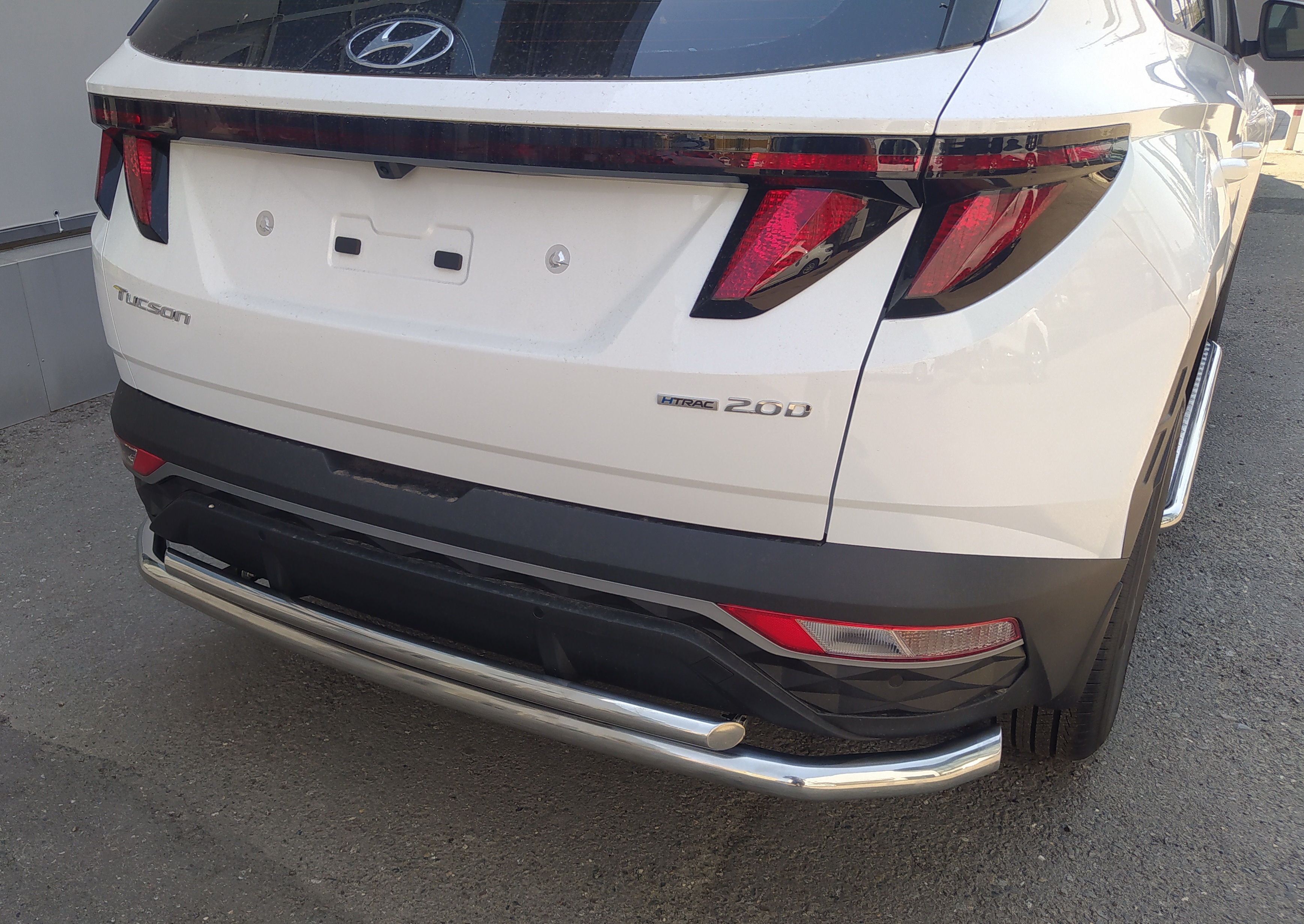 Защита заднего бампера двойная d60/42 мм для Hyundai Tucson IV