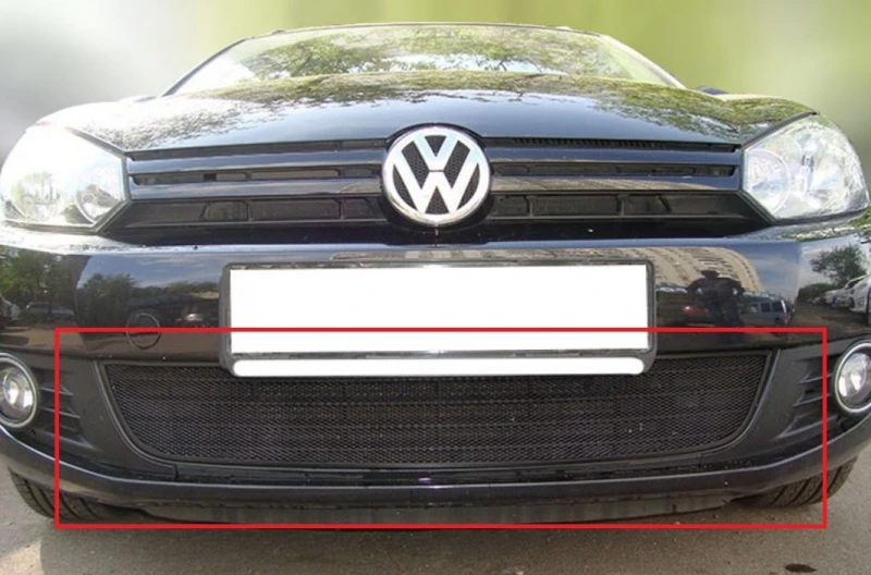 Защитная сетка радиатора для Volkswagen Golf VI Черный Стрелка 11 WVG.black