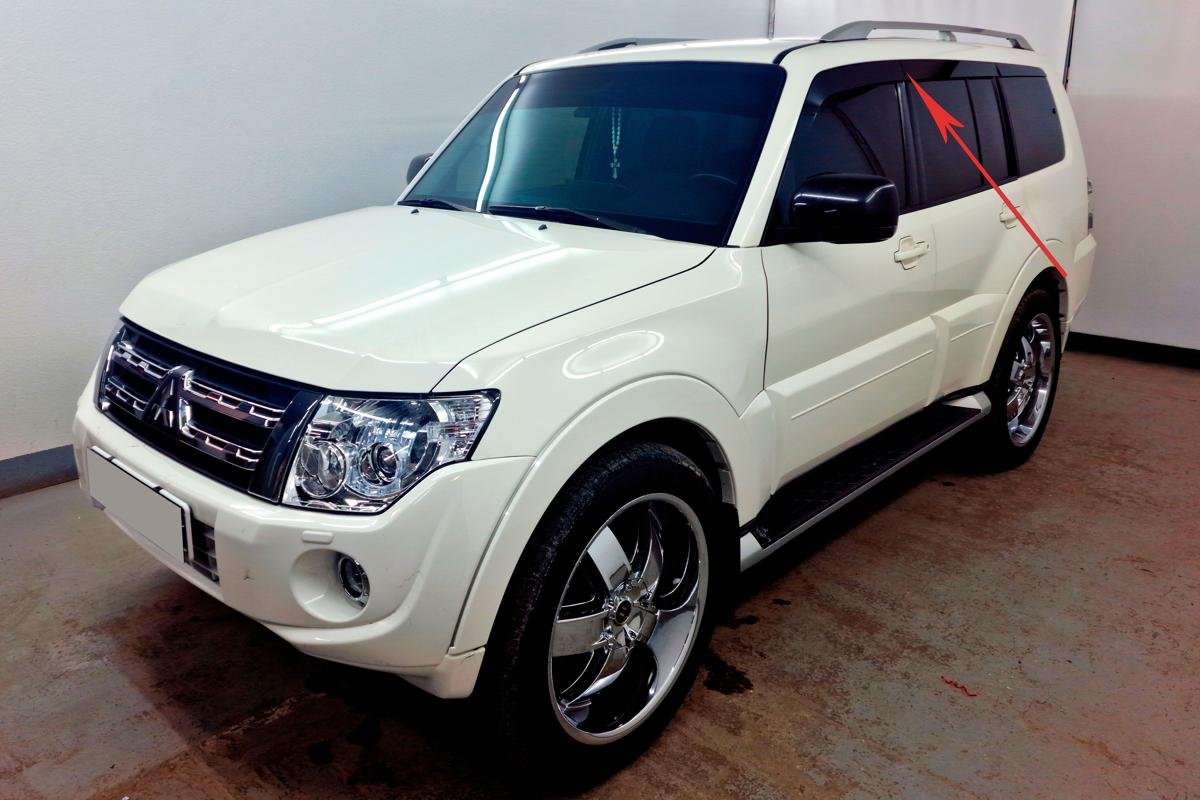 Дефлекторы окон 2D 6 шт. для Mitsubishi Pajero IV Рестайлинг 2