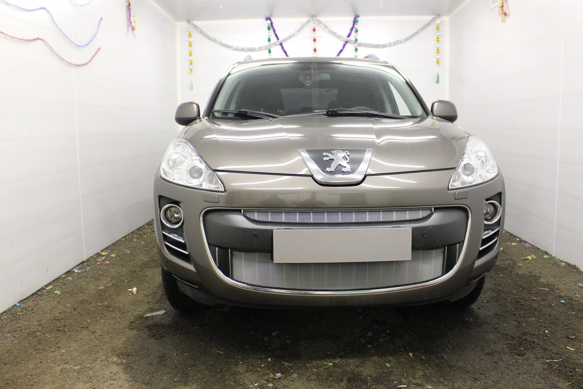 Защитная сетка радиатора низ для Peugeot 4007