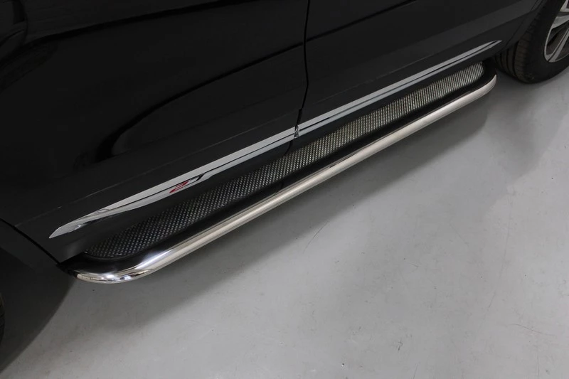 Пороги с площадкой (нерж. лист) 75х42 мм для Changan CS75 I Рестайлинг