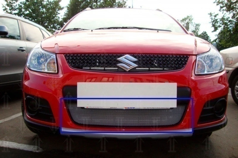 Защитная сетка радиатора для Suzuki SX4 I (Classic) Рестайлинг Хром Стрелка 11 SZSX4.chrome