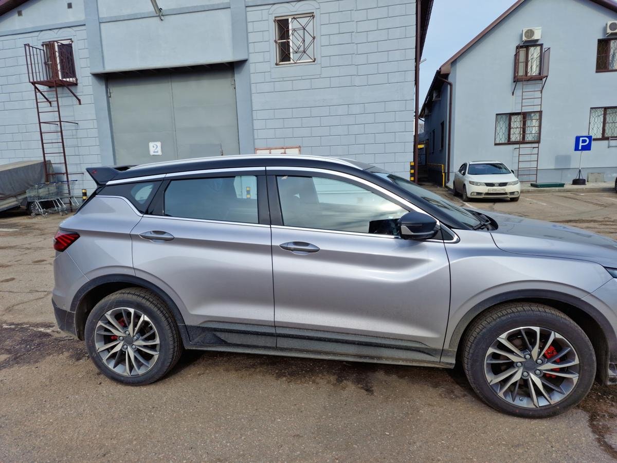 Дефлекторы окон с хром накладками 2D 6 шт для Geely Coolray I