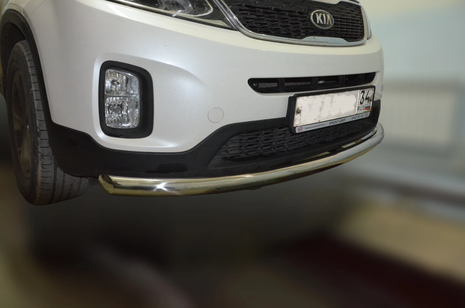 Защита переднего бампера d60 мм для Kia Sorento II Рестайлинг  Юко KSR.13.02