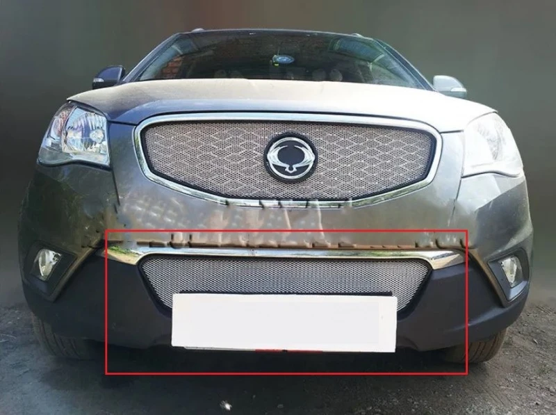 Защитная сетка радиатора низ для SsangYong Actyon II Хром Стрелка 11 SYAC10.bot.chrome