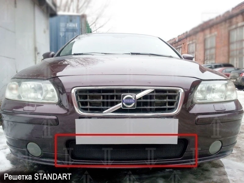 Защитная сетка радиатора для Volvo S60 I Рестайлинг Черный Стрелка 11 VS60.black