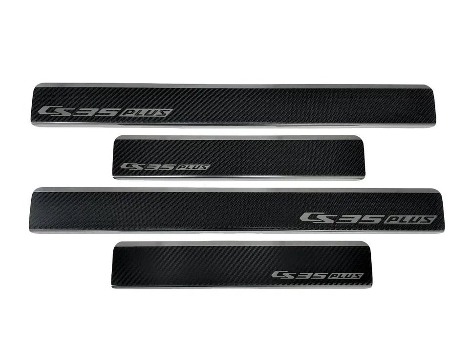 Накладки на пороги нержавеющая сталь под карбон 4шт. для Changan CS35PLUS I